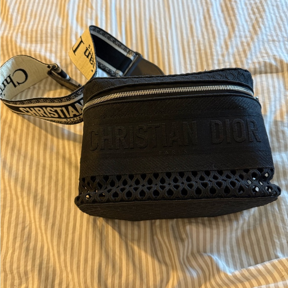 Dior Black Canvas Bag with Logo Strap